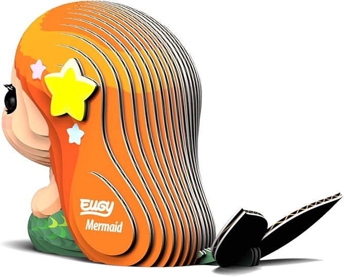 Eugy Mermaid 3D Puzzle, 25 Piece Eco-Friendly Educational Toy Puzzles for Boys, Girls & Kids Ages 6+