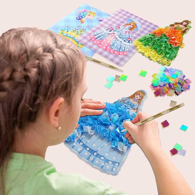 Poke Poke Art and Crafts kit for Kids, DIY 8 Magical Princesses & 6 Accessories, Pretty Princess Game Toys for Girl 6-8 8-12, Gifts for Boys & Girls Ages 6 7 8 9 10 11 12 Years Old