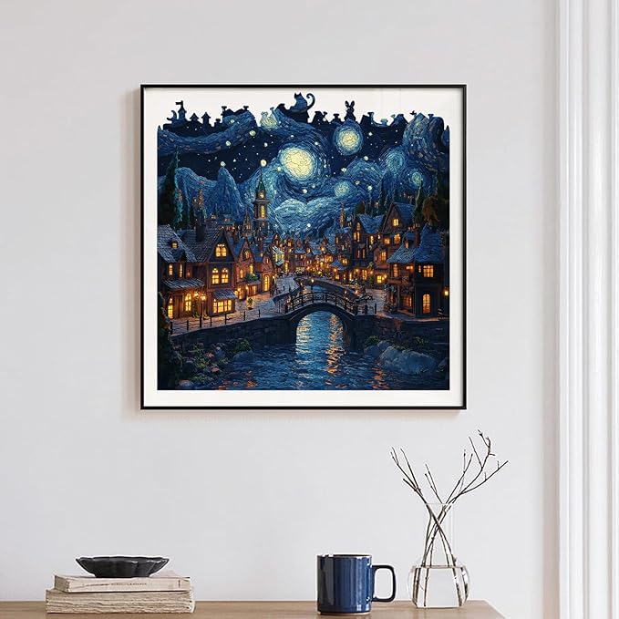 Wooden Puzzles for Adults 300 Piece, Hard Impossible Wood Puzzles for Adults, Unique Shaped Landscape Painting Challenge Puzzle, Exquisite Packaging, Best Gifts Toys for Family Friends