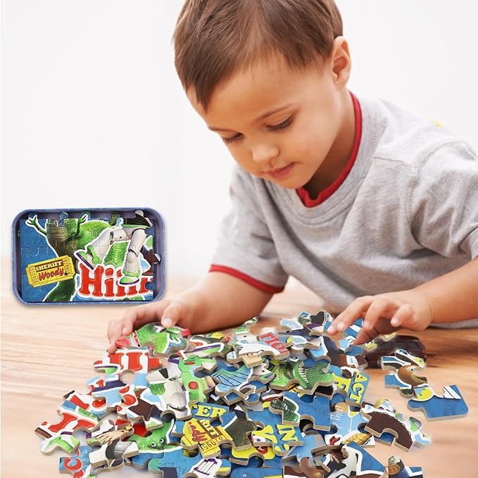 60 Pieces Puzzles for Kids Ages 4-8,Kids Puzzls in a Metal Box, Cute Toys Puzles,Children Boys Girls Learning Educational Puzzes Packed in Tin Box (0683)