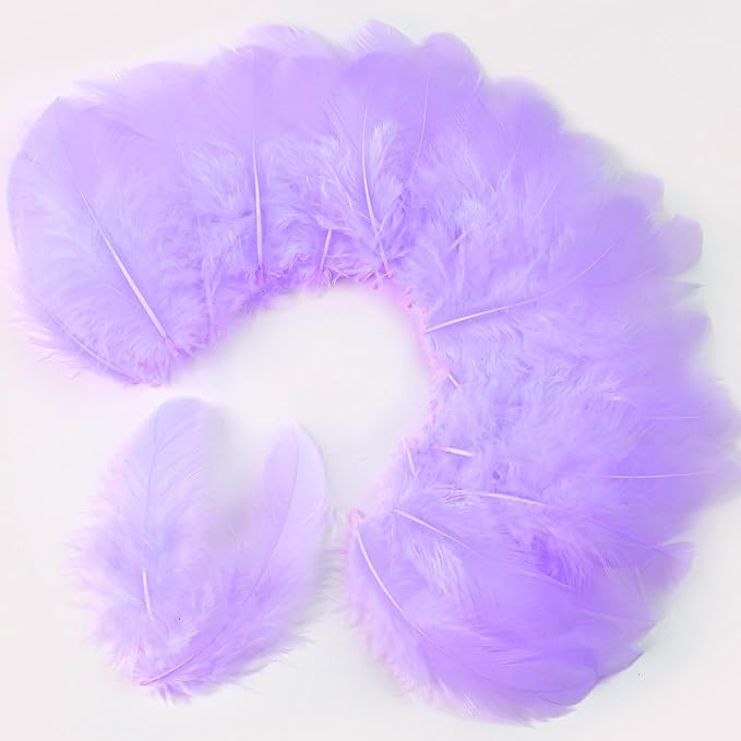Soarer Light Purple Feathers for Crafts - 300pcs 3-5inch Craft Feathers Bulk for Wedding Home Party, Dream Catcher Supplies and DIY Crafts(Lightpurple)