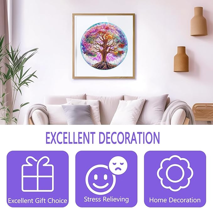 Wooden Puzzles for Adults - Dreamy Tree of Life Wooden Puzzle, Unique Shape Wood Jigsaw Puzzles for Adults, Wood Puzzles Adult, Perfect for Birthday, Family Puzzle, 280 Piece 13.4 x 13.4in Large