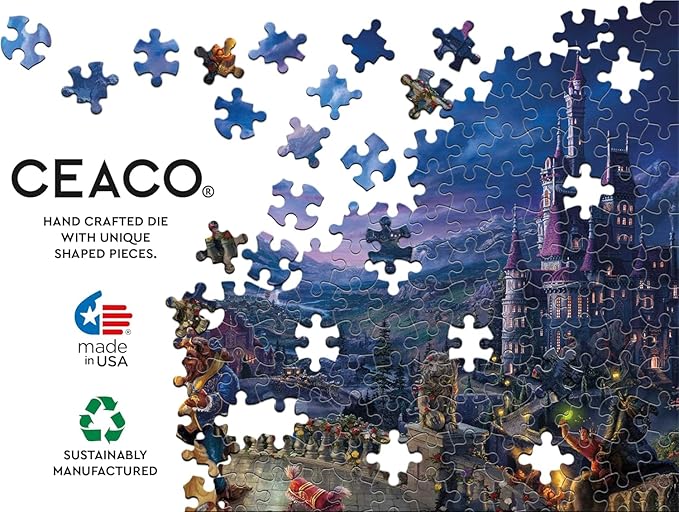 Ceaco - Thomas Kinkade - Disney - Beauty & The Beast Dancing in The Moonlight - 1000 Piece Jigsaw Puzzle