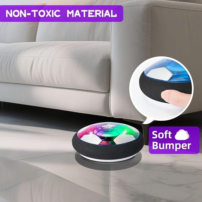 Rechargeable Hover Soccer Ball- Kids Toys - Indoor Toddler Game -Birthday for Boy Age 3,4,5,6,7,8,9 Years Old - Easter Basket Essential- Stocking Stuffers - Yankee Swap-2Packs