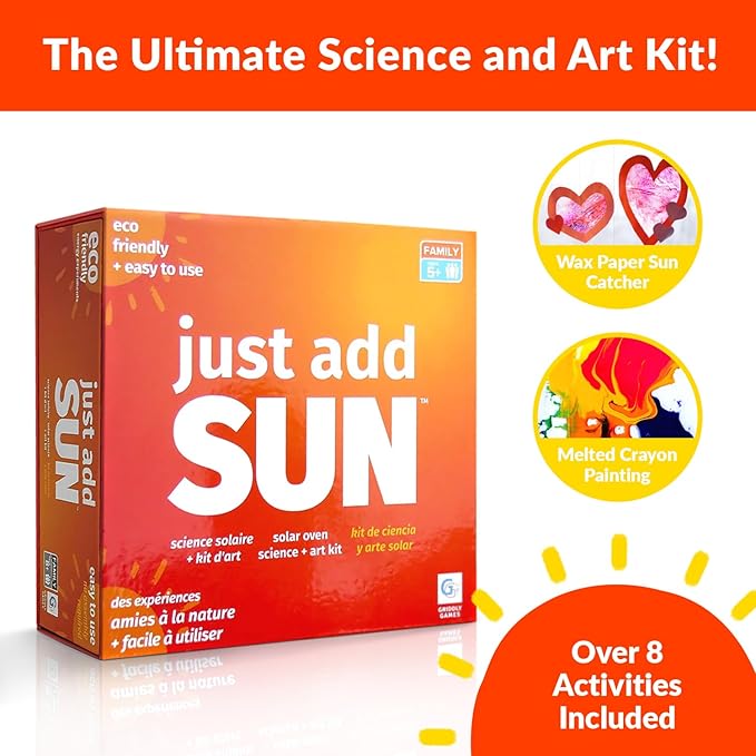 STEM Toys by Griddly Kids – Art & Science Kits for Kids Ages 8-12, STEM Kits for Learning & Education Toys, Chemistry Set for Hands-on Learning, Experiment Kit Gifts for Boys & Girls (Just Add Sun)