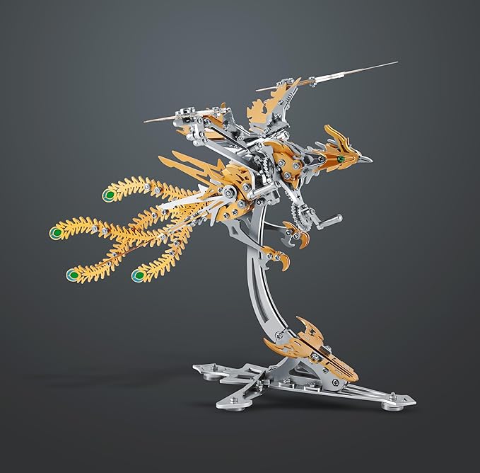 Epic Legend Metal 3D Puzzle for Adults -Rising Phoenix Rise from The Ashes: The Eternal Phoenix Metal Puzzle I Inspired by The Spirit of rebuilding of Arizona(Gold)