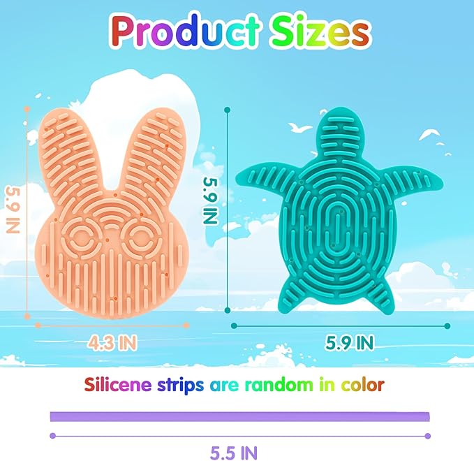 2-Pack Sensory Activity Board for Kids, Double-Sided Fidget Toy with 20 Silicone Strips(Color in ramdon), Montessori-Inspired Fine Motor Skill Toy for Autism, ADHD, Anxiety Relief, Ages 3+