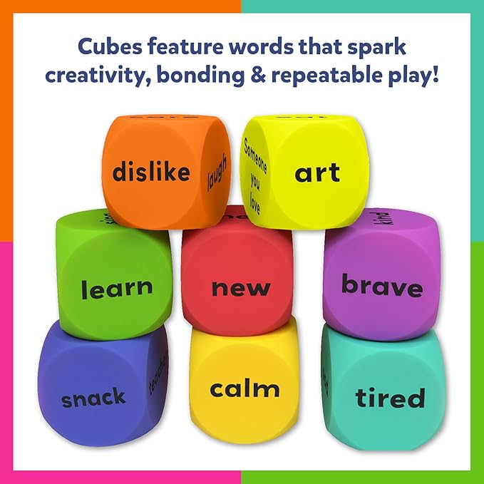 Skillmatics Conversation Cubes for Kids - 8 Foam Cubes for Social-Emotional Learning, Classroom & Back-to-School Supplies, Teacher Resources, Autism Tools, Gifts for Ages 4, 5, 6, 7 and Up