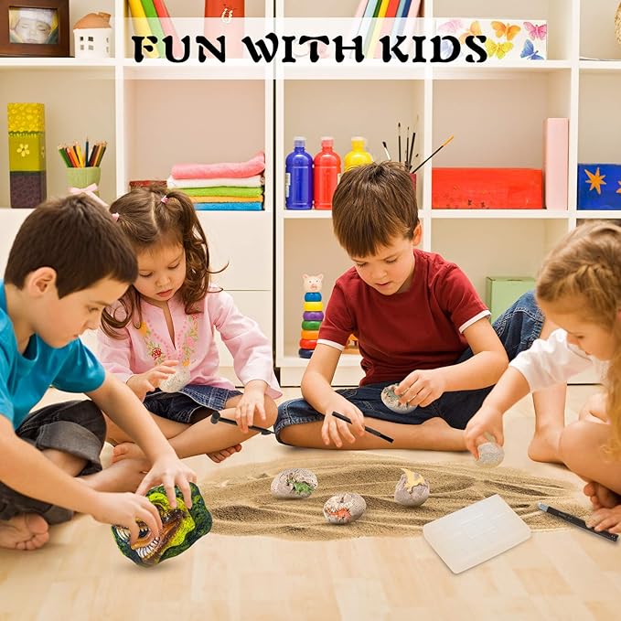 Dinosaur Fossil Digging Kit for Kids, Eggs Excavation Dig Kit, Toys for Kids 5-7 8-12, Great Birthday for Boys and Girls