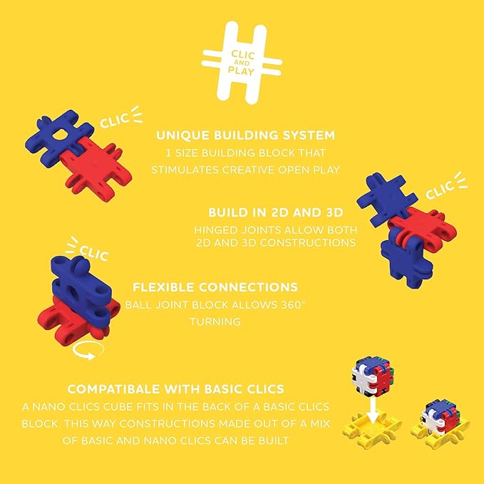 Nano Clics Transport 250, Construction Toys for Children Ages 8 and up, Creative Educational Toys in a 250 Piece Set, Building Blocks for Girls and Boys, Durable Toys