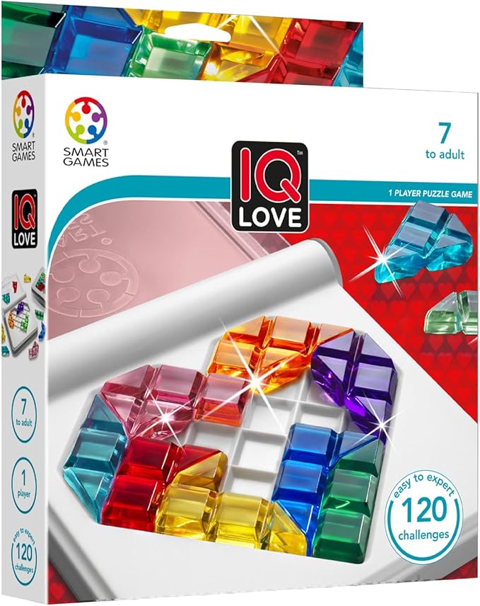 SmartGames IQ Love Travel Puzzle Game with 120 Challenges for Ages 7 - Adult