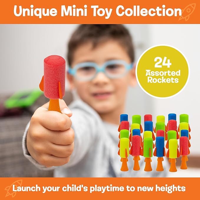 IPIDIPI TOYS Jumpeez Jumping Rocket Poppers – 24-Pack Spring Launcher Toys for Kids – Ideal Birthday Party Favors, Goodie Bag Stuffers, School Prizes, Classroom Rewards for Boys & Girls