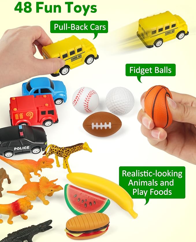 Coogam Sorting Toy for Toddlers, Animals Dinosaurs Fruits Vehicles Foods Fishes Balls Farm Playset, Fine Motor Montessori Game Preschool Educational Learning Gift for Year Old Kids