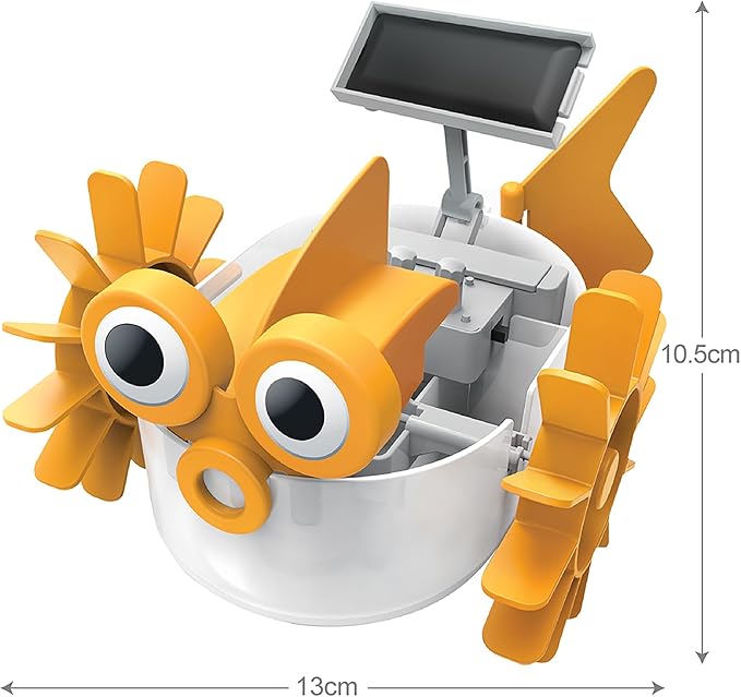 4M: Green Science: Aqua Robot - DIY Water Swimming Fish Toy Robot, Solar & Battery Hybrid Power, STEM Building Craft & Activity Set, Kids Ages 5+