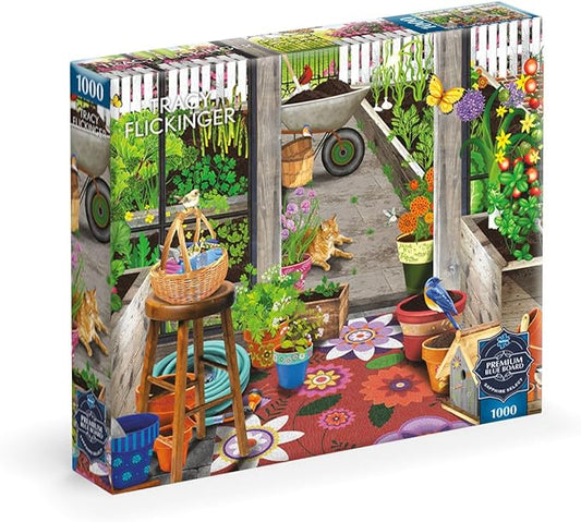 Buffalo Games - Sapphire Select - Tracy Flickenger - Garden Shed Greenhouse - 1000 Piece Jigsaw Puzzle – Challenging & Fun – Blue Core Puzzle Board – Giftable Display Box - Full Size Poster Included