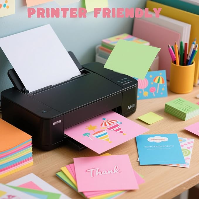 3 otters 235Sheets 8.5" X 11" Construction Paper Assorted Colors, 12 Colored Cardstock Printer Paper, for Printing, DIY Crafts, Party Decorations, Teacher Kids Classroom Must Have, 56 lb/150 GSM