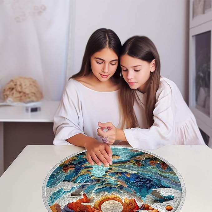 Masseruon 1000 Piece Puzzle for Adults, 26.6 * 26.6in Cave Puzzle for Adults, 1000 Pieces Flat Puzzles with 3D Visual Effect When Completed, Puzzles Gift for Women Men