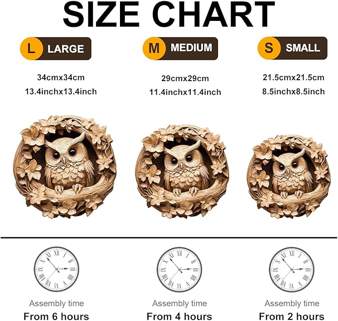 WOODBESTS Wooden Puzzles for Adults, 3D Owl Wood Puzzles Adult(100 Pieces, S, 8.5 * 8.5in), Unique Shape Wooden Animal Jigsaw Puzzles, Birthday Gifts for Adults Family Game