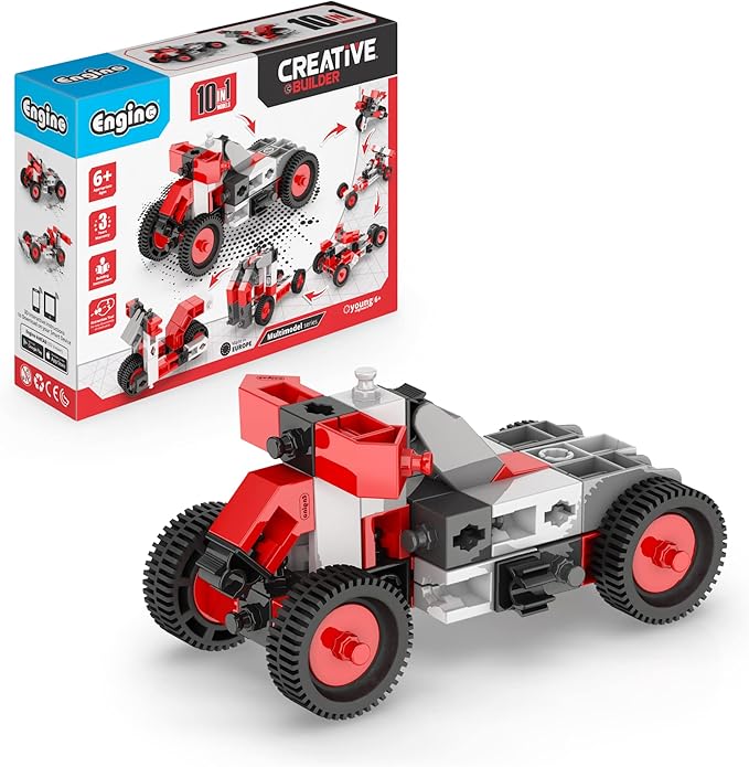 Engino- Creative Builder Building Toys, 10 Multimodel Set, STEM Engineering Kit, Construction Toys for Kids 6+, Gifts for Boys & Girls, Learning & Education Set, STEM Projects