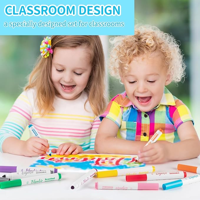 240 Count Scented Washable Markers - 12 Colors 20 Each with Super Tip & Sweet Scents, Non-Toxic Bulk Pack for Classroom, Kids Art, School Supplies, Teachers & DIY Projects