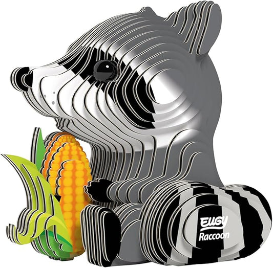 Eugy Raccoon 3D Puzzle - 46 Piece Eco-Friendly Educational Toy Puzzle for Boys, Girls & Kids Ages 6+