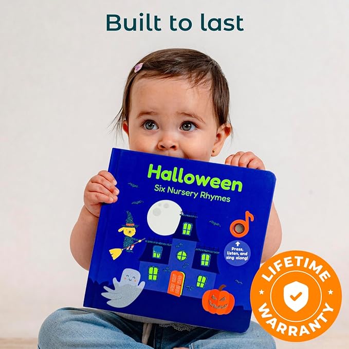 Cali's Books Halloween Books for Kids 3-5 - Glow in The Dark Musical Book for Toddlers 1-3, Halloween Toys Singing Music Book, USB-C Rechargeable Baby Nursery Rhymes Learning Song Toy for 2 Year Old
