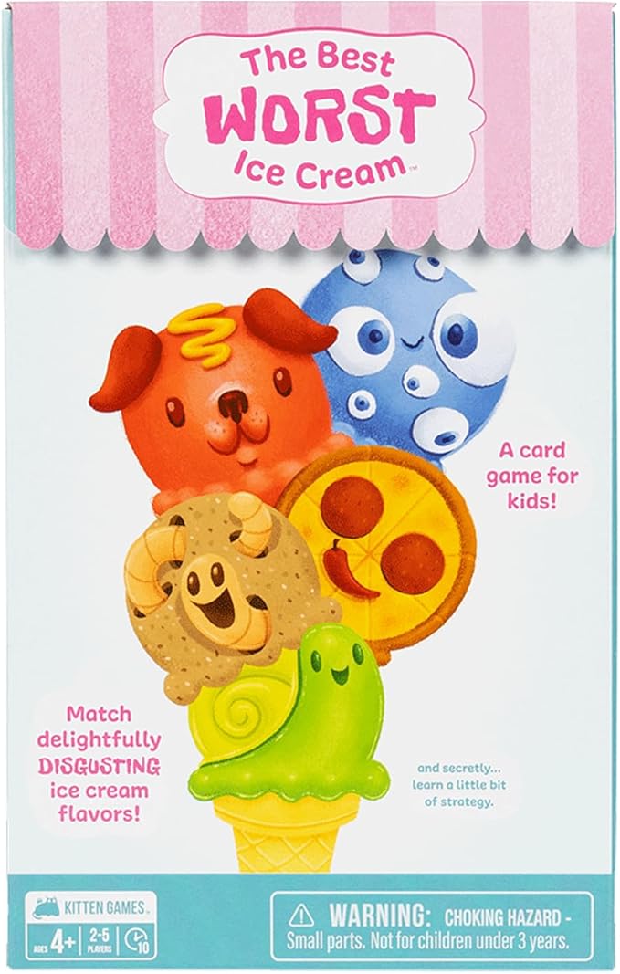 Exploding Kittens The Best Worst Ice Cream 2-5 Players - Ages 4+ - 10 Minutes to Play - Ice Cream Matching Picture Game - Kid Friendly Card Game, Family Game Night, Engaging Kids Game