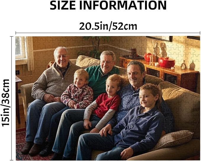 Custom Wooden Jigsaw Puzzles - 120/200/300/500/1000/1500 Piece Photo Gift Sets for Adults & Kids - Pet, Wedding, Family Memory Keepsake