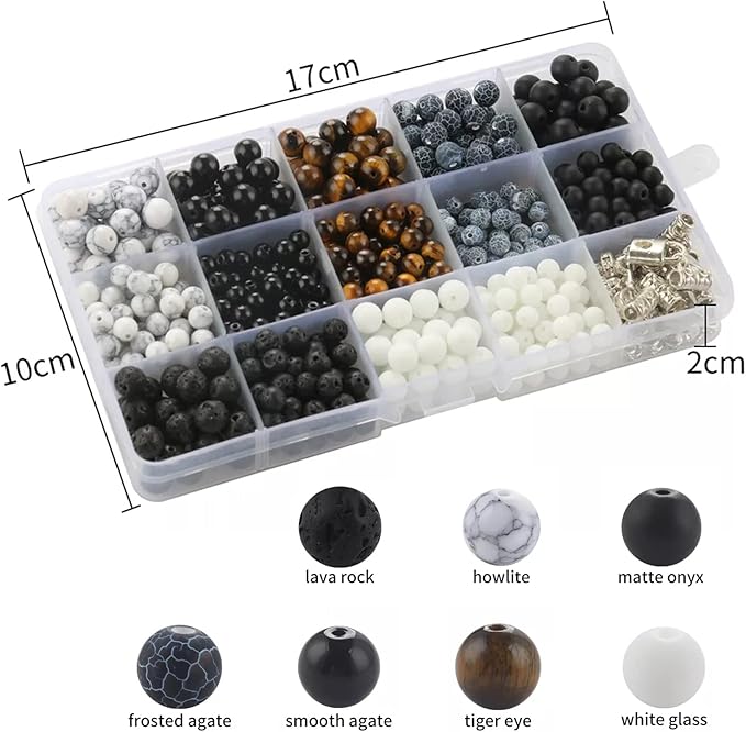 Stone Beads for Jewelry Making, Charm Bracelet Making Kit, 450Pcs Beads for Bracelets Making Kit DIY Magnetic Bracelets for Couples Lovers