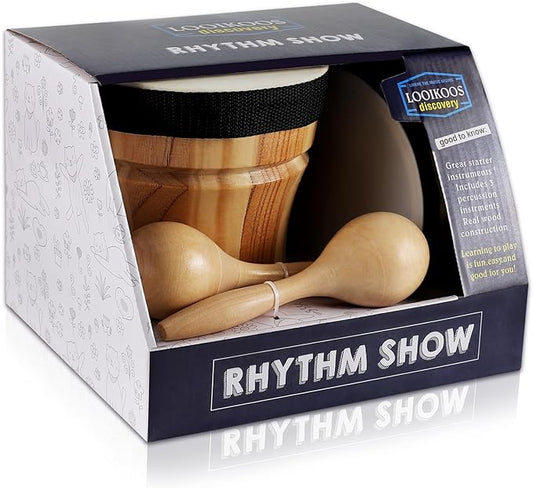 LOOIKOOS Toddler Musical Instruments for Kids Ages 5-9 Montessori Toys for Toddlers 3-5 Wooden Percussion Instruments Drum set for Kids Gifts