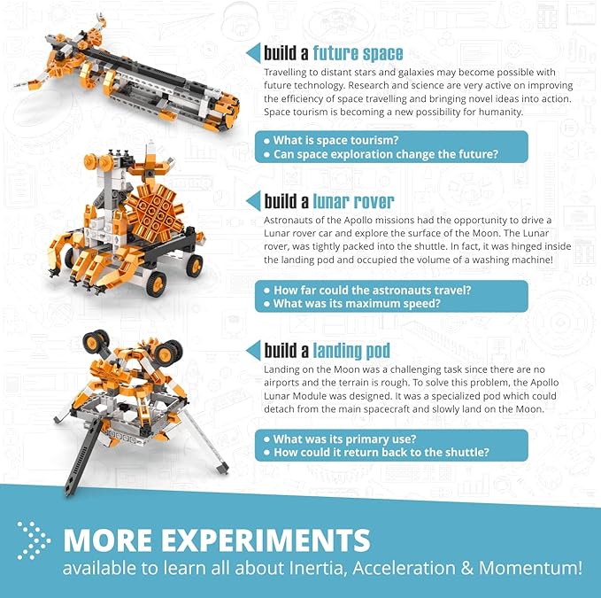 Engino STEM Kit, Astronomy Travelling to Space, Building Toys for Kids 9+, STEM Projects, Learning & Education Toys, Engineering Kit, Gifts for Boys & Girls (6 Model Options)