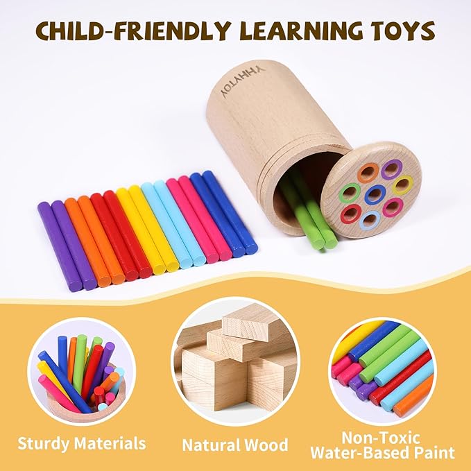 Montessori Toys for 1+ Year Old, Toddler 18 Month Old Toy Color Sorting Preschool Learning Activities, Fine Motor Skills Sensory Toys for Toddlers 1-3, 1 2 3 Year Old Girl Boy Baby Gifts