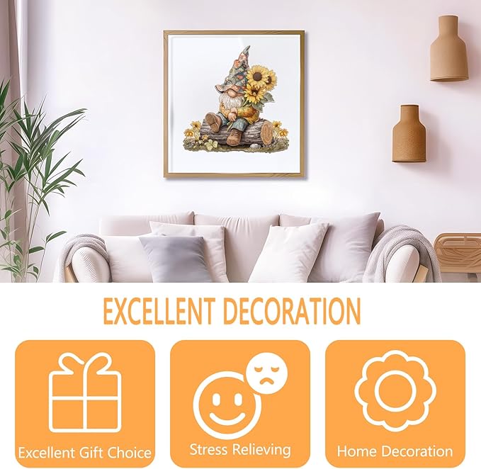 Wooden Puzzles for Adults, Sunflower Gnome Wooden Jigsaw Puzzle for Adults, Colorful Flowers Wood Puzzles Adult, Unique Shape, Fun Presents for Friends, Wall Art Home Decor(S -8.3 * 8.5in-102 pcs)