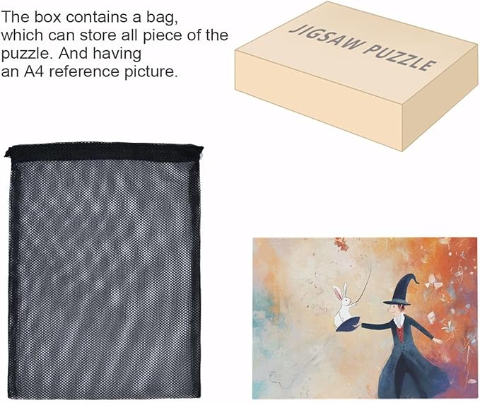 Magician Bunny Puzzle Wooden Puzzles Difficult Brain Games for Adults 1000 Piecing