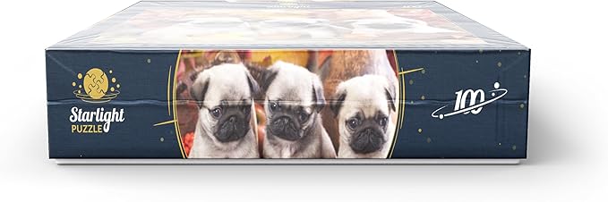 MyPuzzle Pug Puppies - Premium 100 Piece Jigsaw Puzzle - Made in USA