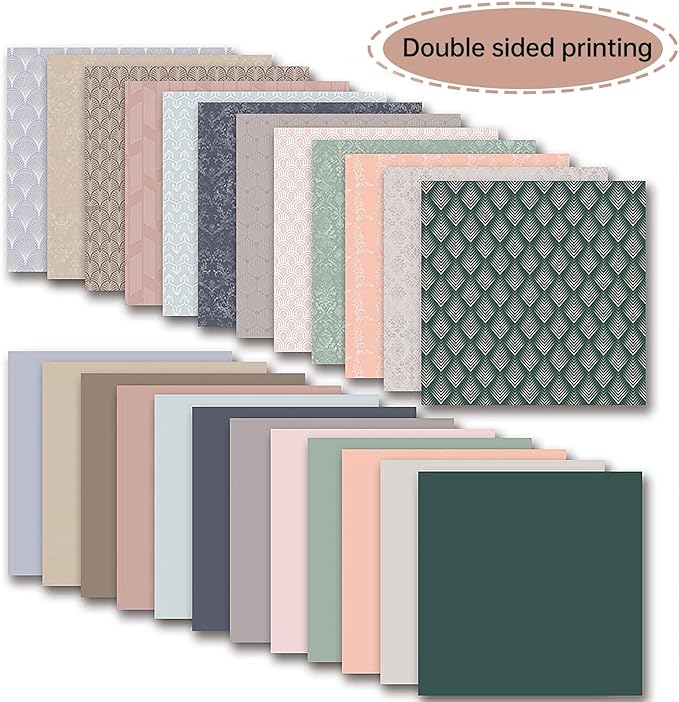 12"X12" Boho Scrapbook Paper, Double sided printing 13.76 oz/390 g, 24 Sheets DIY Origami Decorative Craft for Card Making Background Origami Decopage Decorative Scrapbooking Supplies (Boho2)