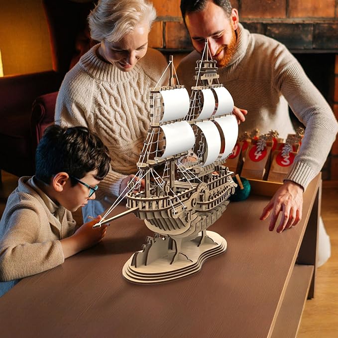 3D Wooden Puzzles for Adults, Wood Crafts Model Building Kits Toys, Brain Teaser Wooden Puzzles Gifts for Adults & Teen (Belhaven Star)