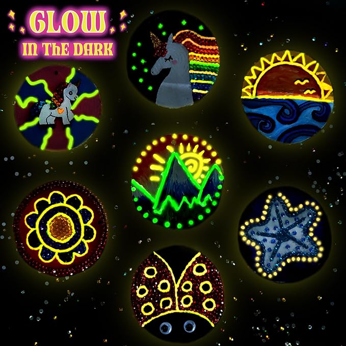 klmars Kids Wooden Painting Kit-Glow in The Dark-Arts & Crafts Gifts for Boys Girls Ages 5-12-Craft Activities Kits - Creative Art Toys for 5, 6, 7, 8, 9, 10, 11 & 12 Year Old Kids