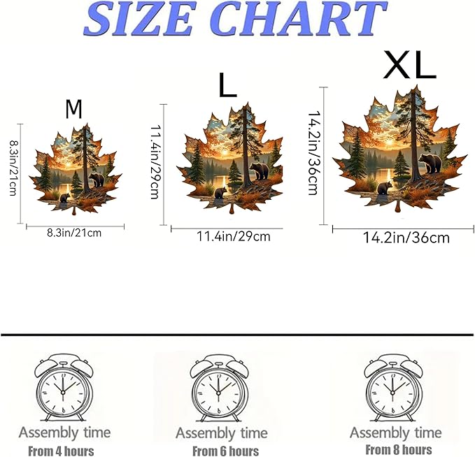 Wooden Puzzles, 149 Pieces Maple Leaf Jigsaw Puzzles, Unique Shaped Wooden Puzzle for Adults and Kids, Family Game(Maple Leaf, Large)