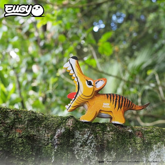 Eugy Tasmanian Tiger 3D Puzzle, 22 Piece Eco-Friendly Educational Toy Puzzles for Boys, Girls & Kids Ages 6+