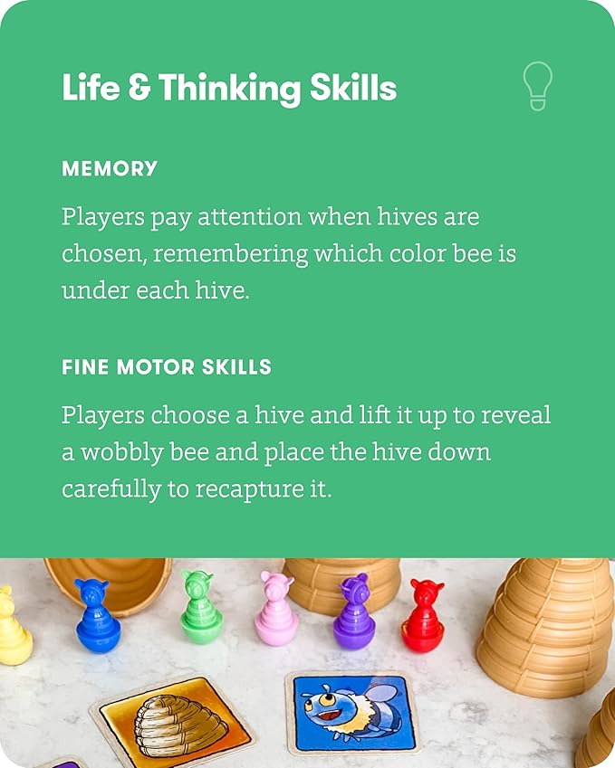 SimplyFun Bee Alert - A Matching Game for Kids That Tests Your Memory and Patience While Learning How to Take Turns - Educational Learning Game - 2 to 5 Players - for Kids Ages 5 & Up