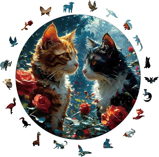 Wooden Puzzle for Adults - 200 Piece Irregular Animal Shaped Jigsaw Puzzle, Unique Creative Gift for Teenagers and Adults