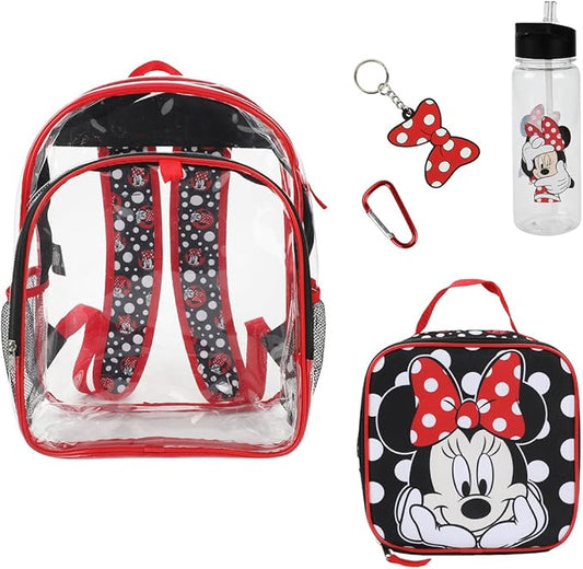 Disney Minnie Mouse 5-Piece Backpack & Lunchbox Set With Water Bottle
