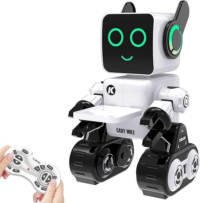 Robot Toy for Kids, Remote Control and Intelligent Programming RC Robot, Music, Dancing, Talk, Play with Kids as a Gift for Gril and Boy(White)