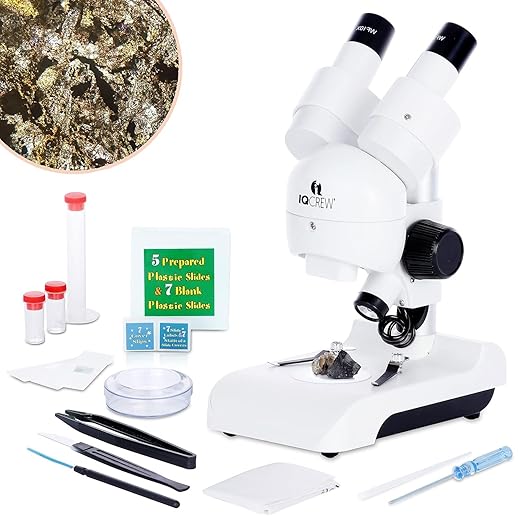 AmScope - 30X Deluxe All-in-One Portable Stereo Microscope with LED Dual-Illumination and Accessory Kit - SE122