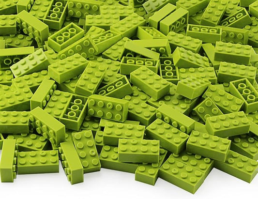 Feleph 2x4 Bricks Lime 320 Pieces Yellowish Green Parts Classic Building kit Creative Play Set Blocks Toy Accessories Basic Compatible with 3001 Major Brands (Yellowish Green)