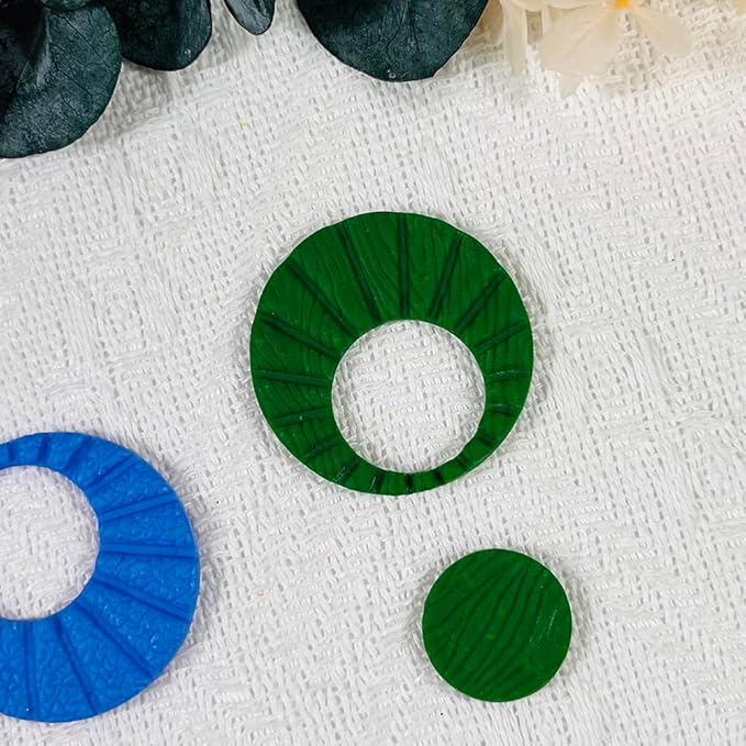 Xaekicr Sunburst Ring Polymer Clay Cutters – Textured Circle Clay Cutters and Tools for Polymer Clay Jewelry Making and DIY Earrings