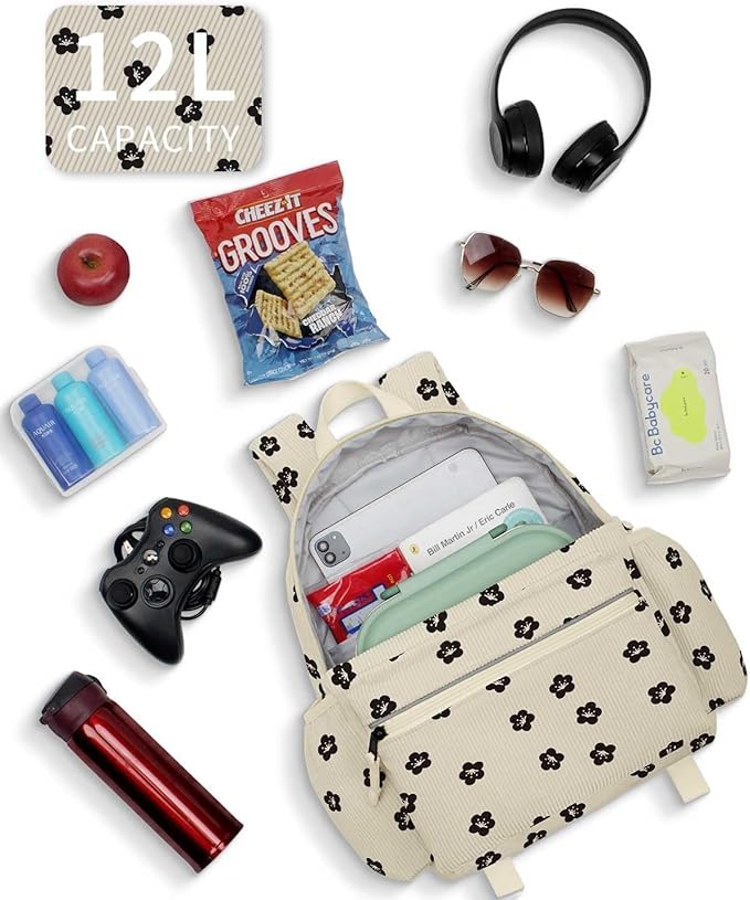 Corduroy Toddler Backpack for Boys and Girls 2-5: Preschool Cute Kids Backpack 13.5" H Fit Folder