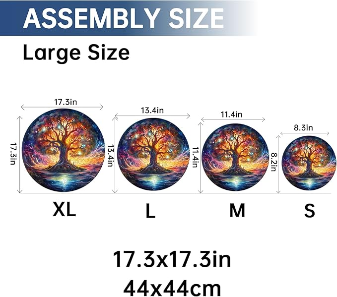 Jigfoxy Wooden Puzzles for Adults, Tree of Life Wood Puzzles Adult, Unique Animal Shape Wooden Jigsaw Puzzles for Adults, Birthday Gifts for Puzzle Lovers, Family, Friend (M-11.4 * 11.4in-190 pcs)