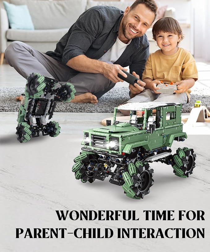 Off-Road Car Building Kits with Remote Control for Adults,Technic Pickup Truck Building Blocks Toys,STEM Engineering Gift for Mens,Boys,Kids-1670PCS(Military Green)